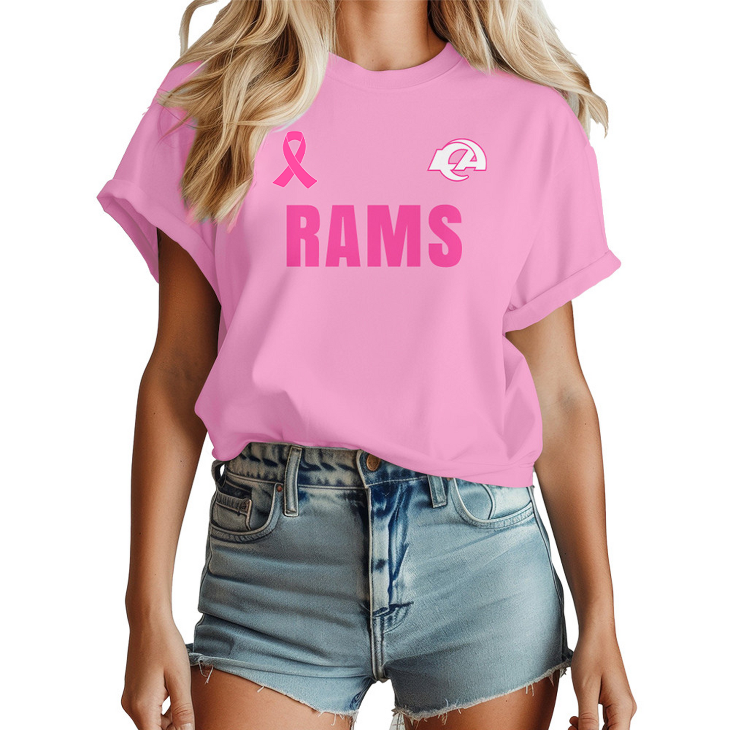 LAR x NFL Tackle Breast Cancer Premium 3D Shirt DATND TANTD