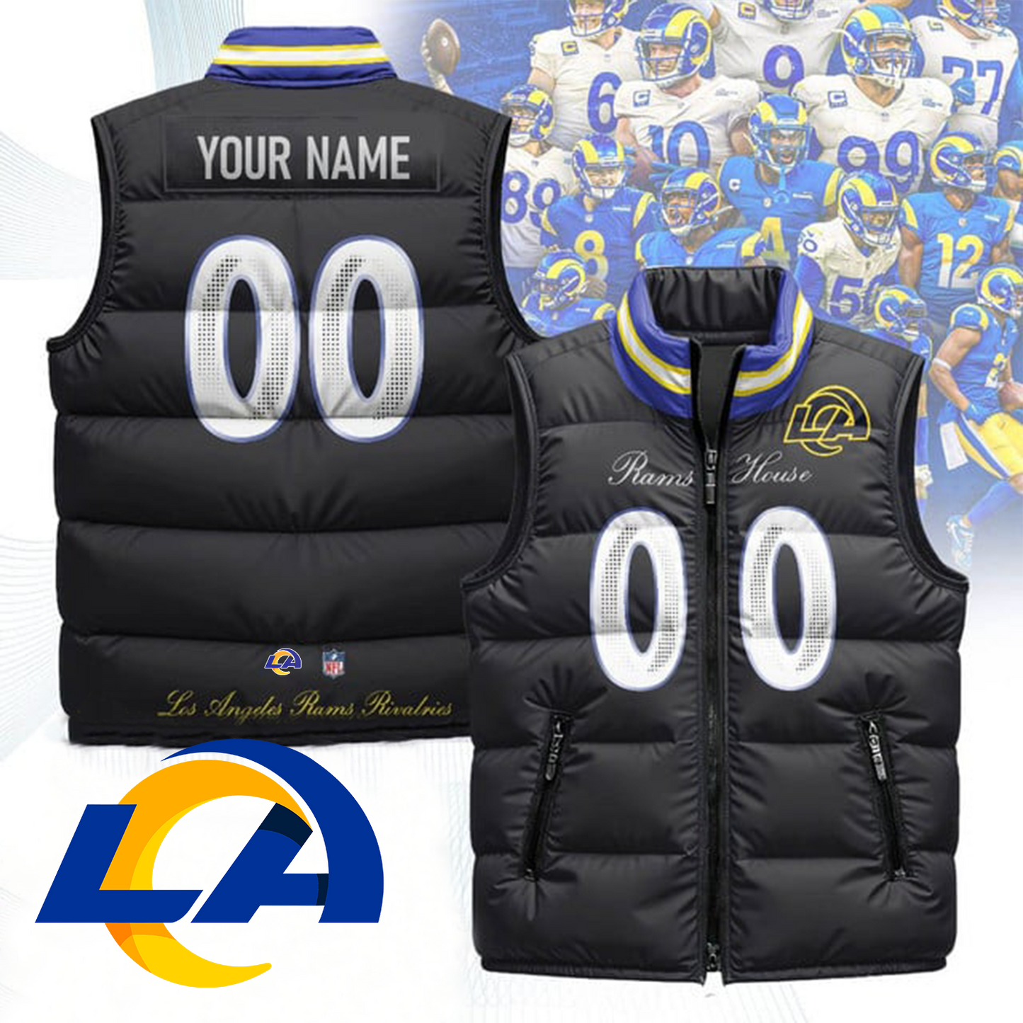 LAR x NFL Unisex Puffer Vest DatND ThuongNH