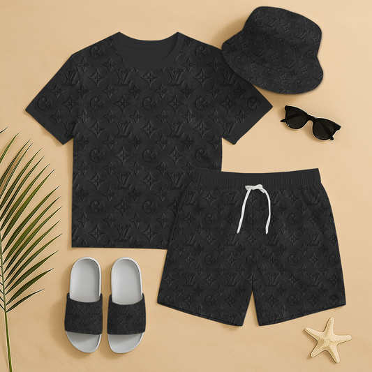 LV Summer Luxury set T-Shirt & Shorts & Hat & Sandals V10 DatND DVT