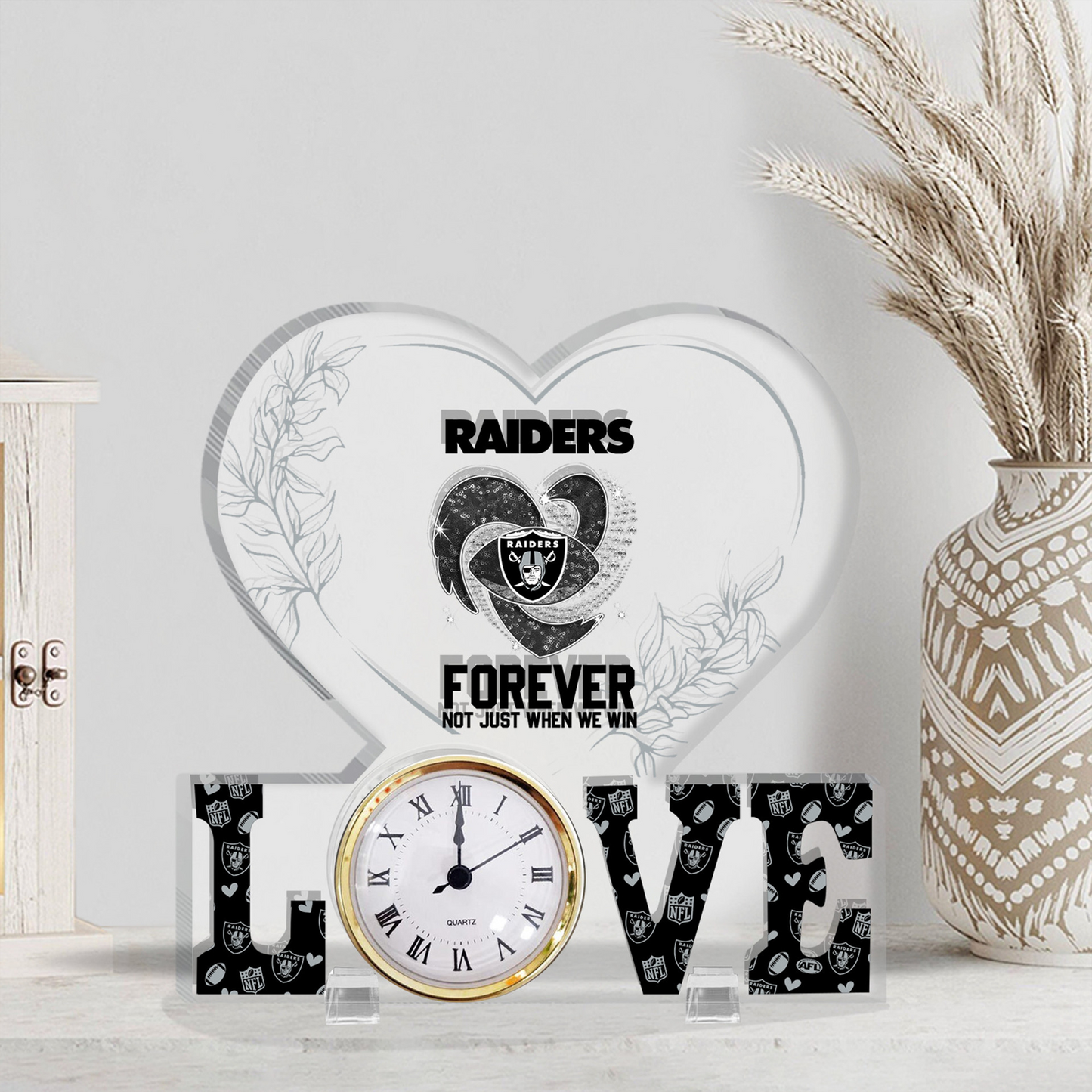LVR x NFL Forever Not Just When We Win Acrylic Clock DATND TANTD