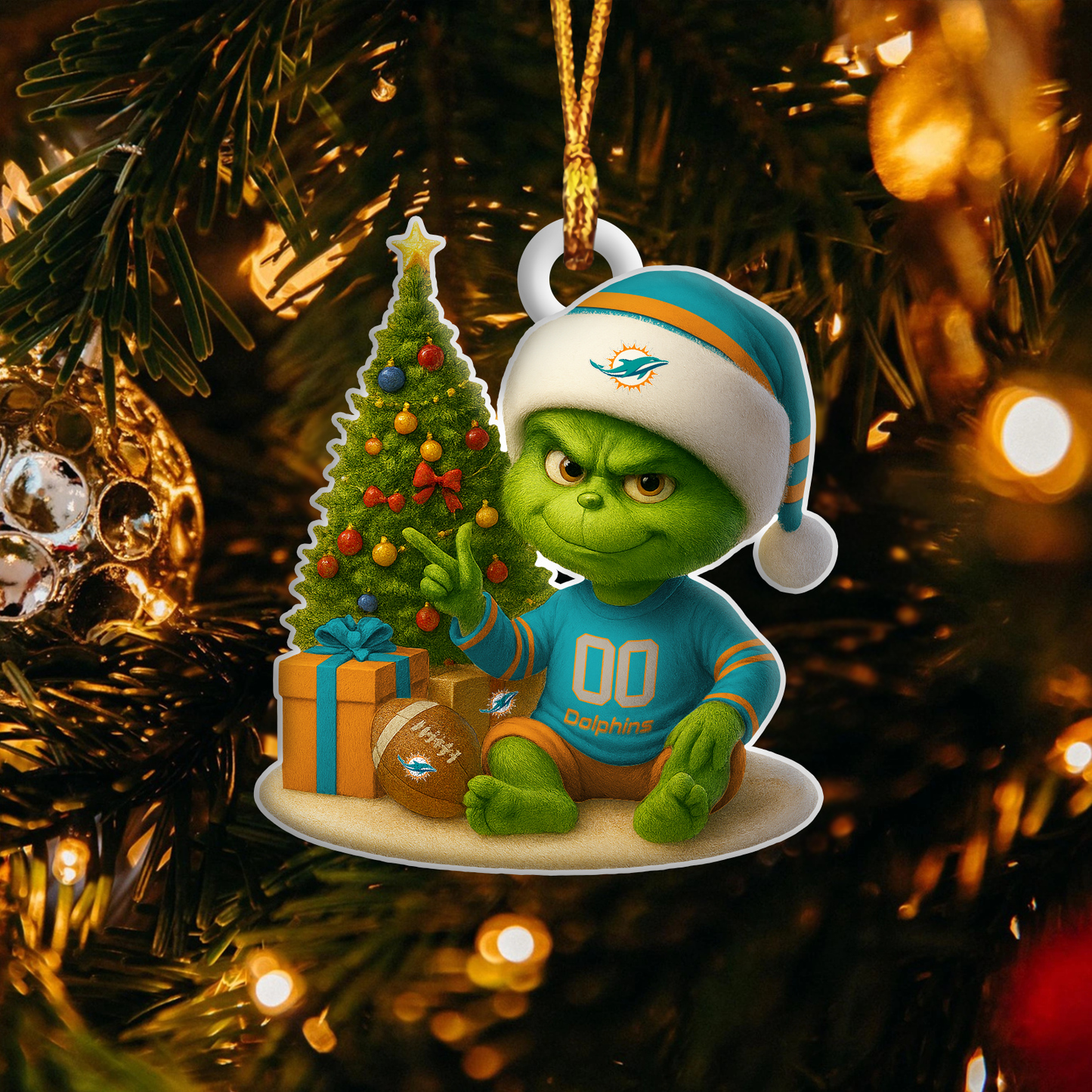 MD NFL x Grinch Premium Ornament DDT NTL