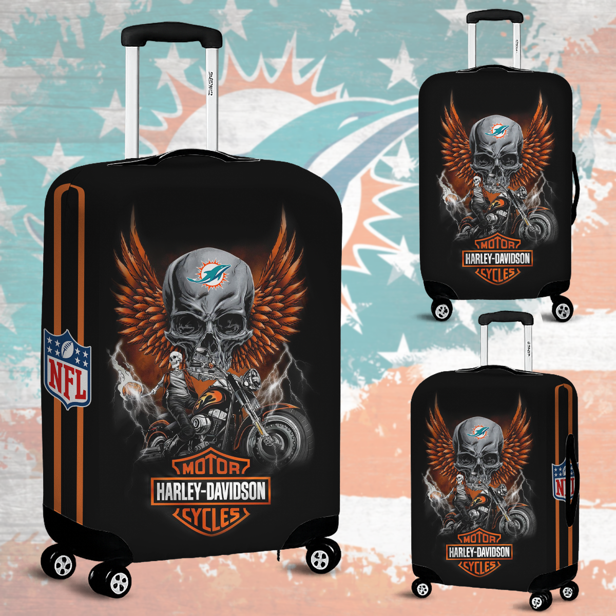 MD NFL x Motorcycle Luggage Cover Suitcase Protector DDT CTND
