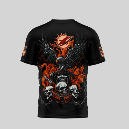 MD Premium NFL Flaming Eagle Skull T-Shirt DDT CTND