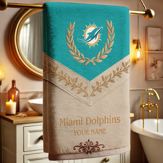 MIA Football New Bath Towel Custom Name DATND TANTD