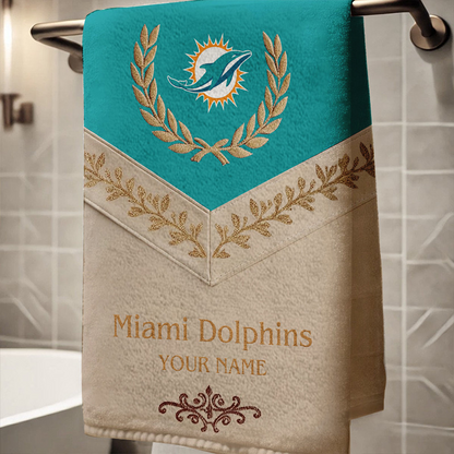MIA Football New Bath Towel Custom Name DATND TANTD