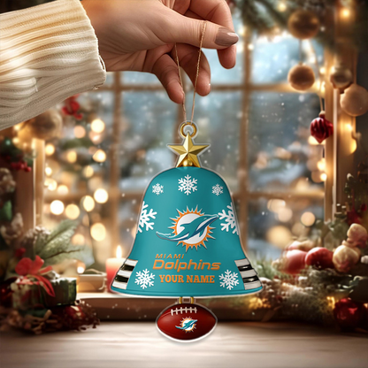 MIA X NFL Christmas Bell Ornament Custom Any Name Gifts NAK THUONGNH