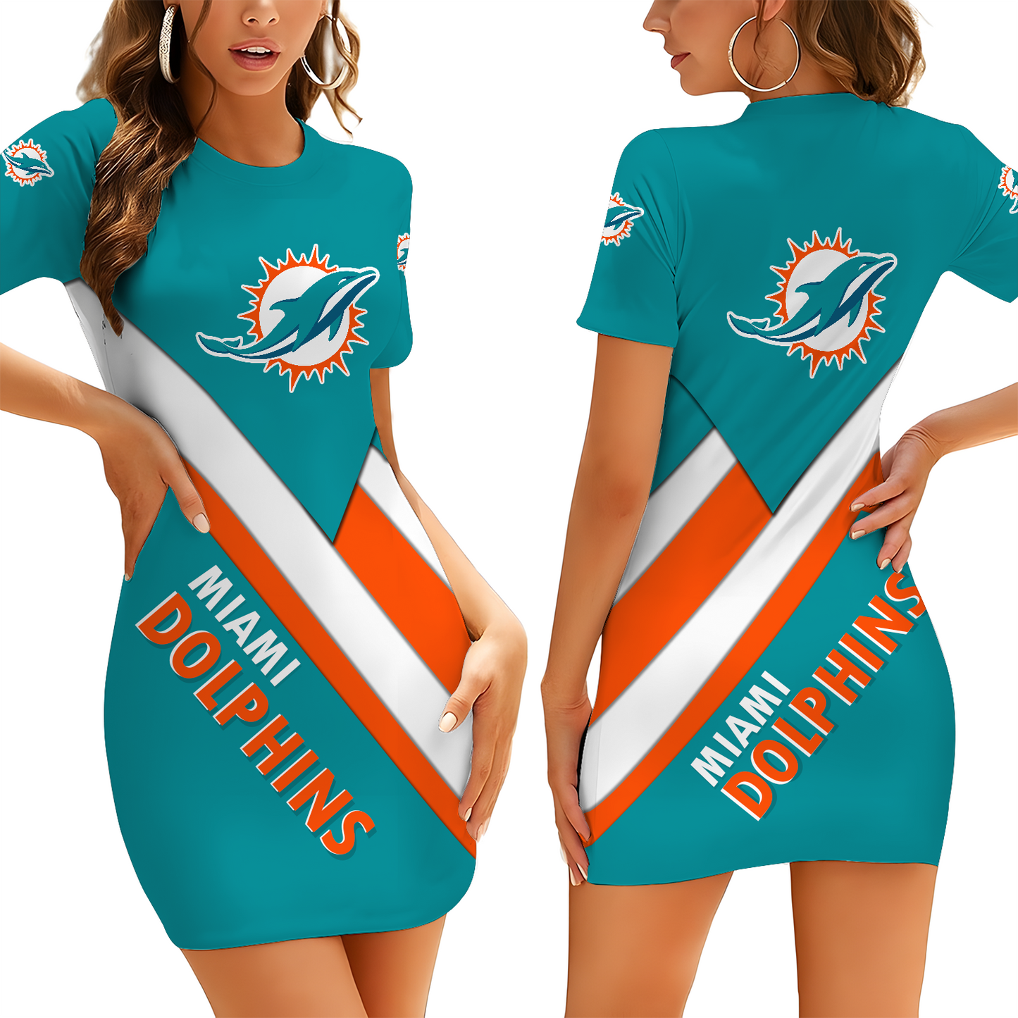MIA X NFL Short Sleeve Bodycon Mini Dress DATND THUONGNH