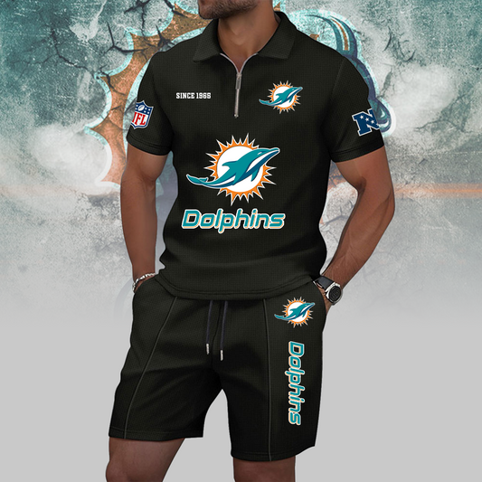 MIA x NFL Zip Polo Set DATND TANTD
