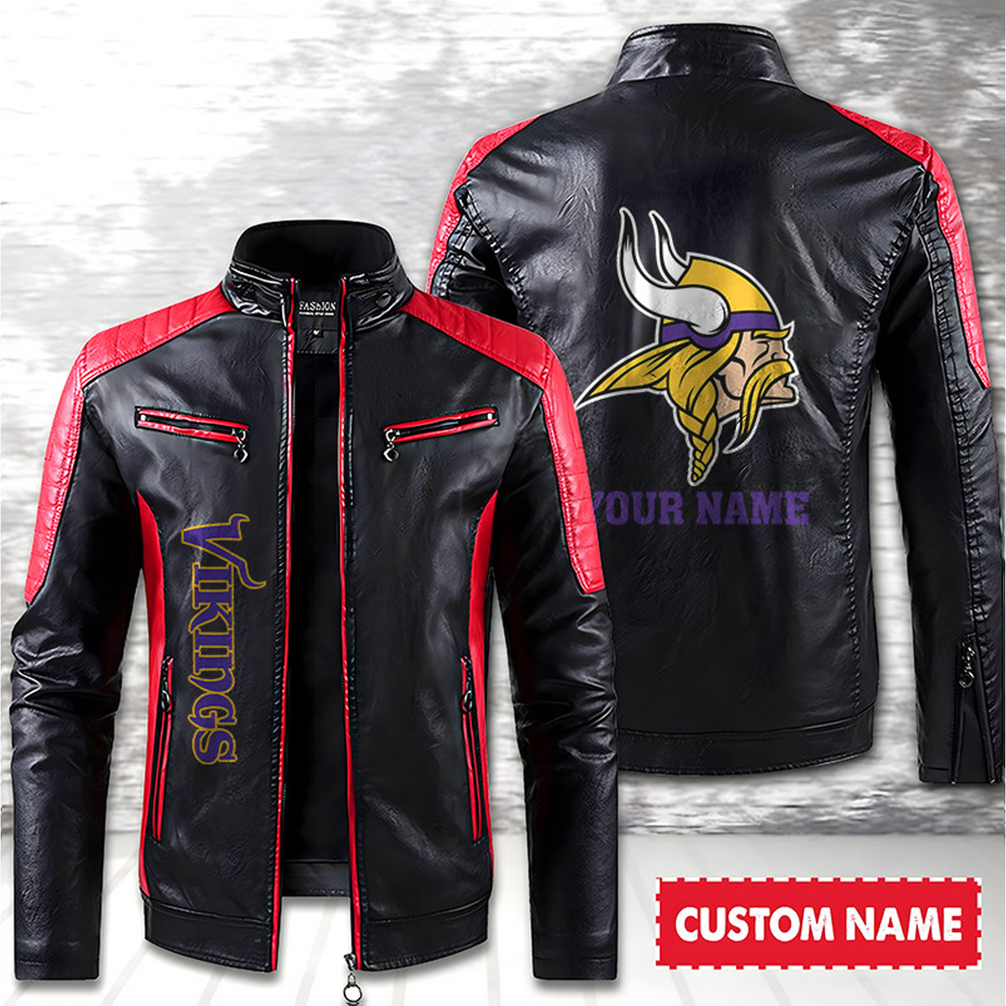 MIN American Football Men Leather Jacket Custom Any Name Gifts DatND DVT