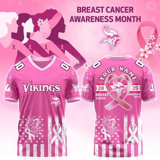 MIN x Breast Cancer Awareness Month 2025 V-neck Short Sleeve Jersey DatND DVT