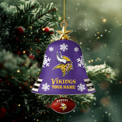 MIN X NFL Christmas Bell Ornament Custom Any Name Gifts NAK THUONGNH