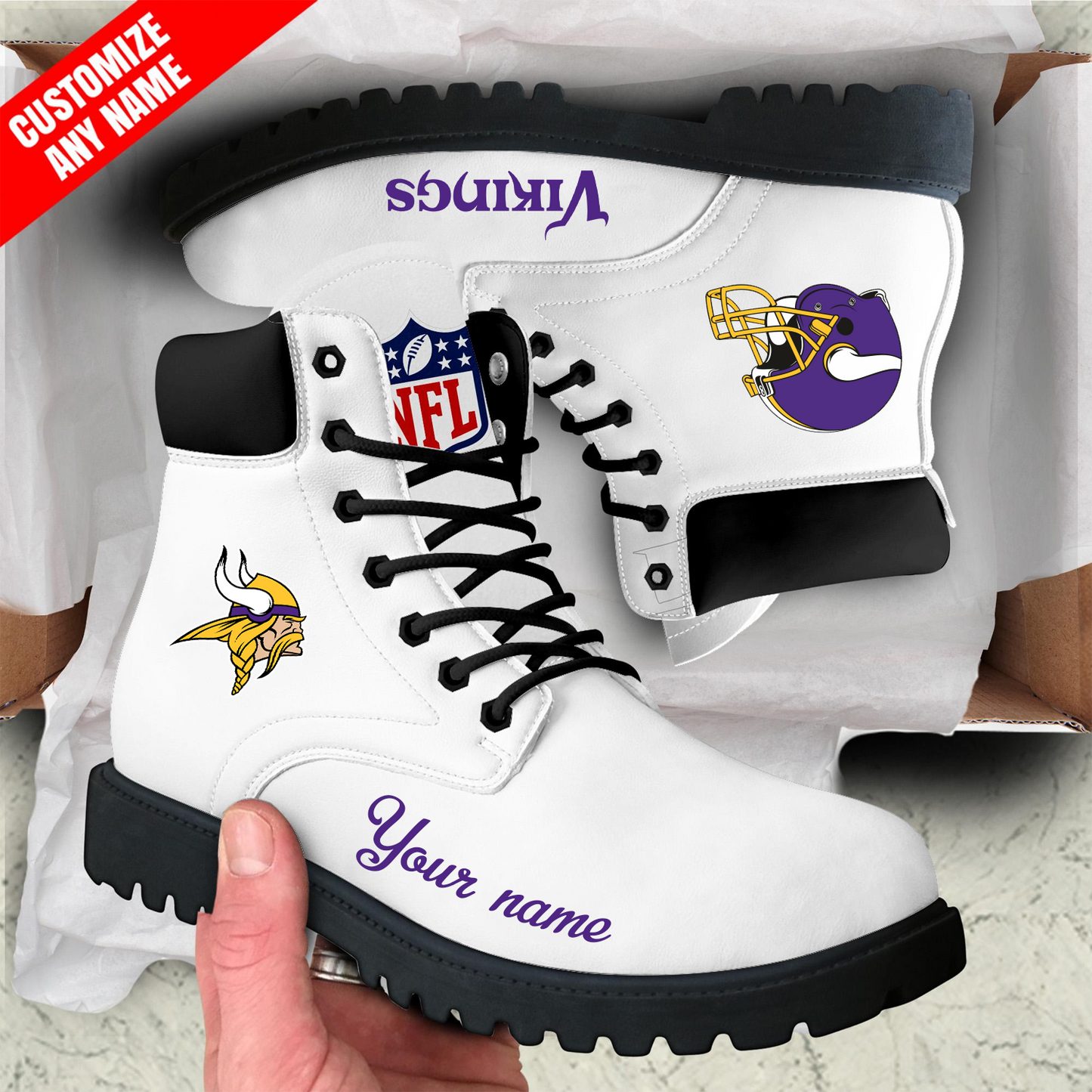 MIN x NFL Custom Leather Boots DATND TANTD