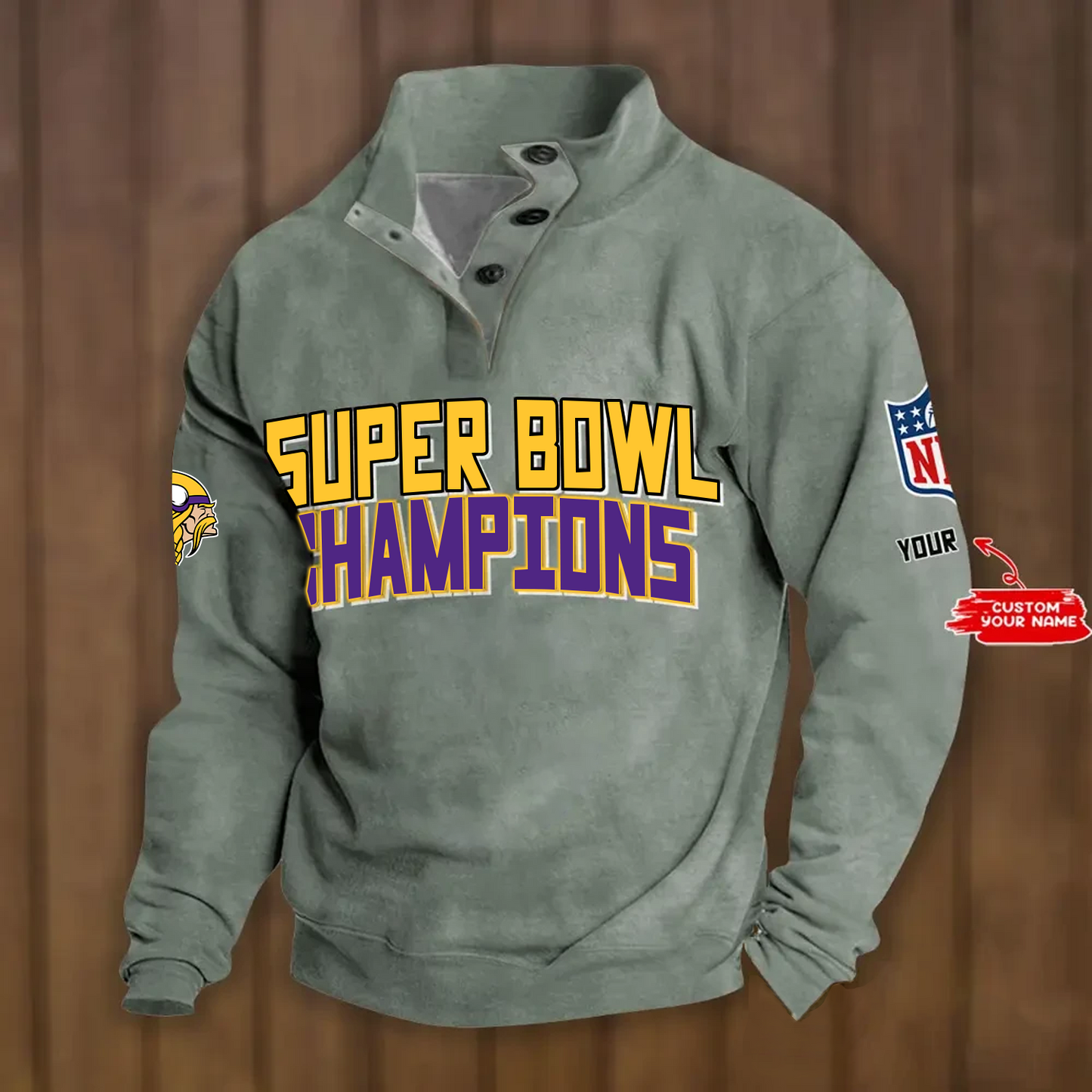 MIN x NFL Double Breasted Stand Collar Hoodies DATND TANTD