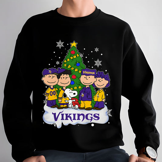 min x NFL Peanuts Snoopy And Friends Christmas Tree 2D Shirt DatND DVT