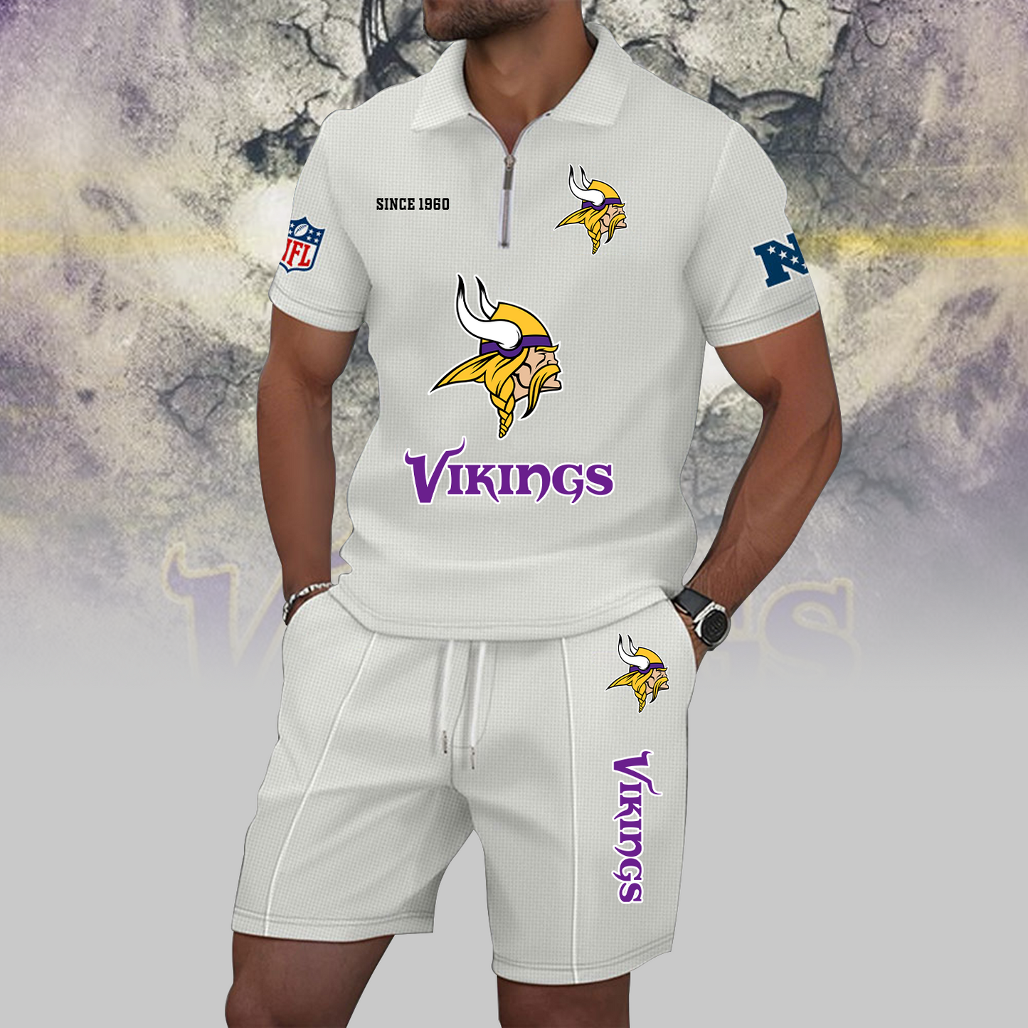 MIN x NFL Zip Polo Set DATND TANTD
