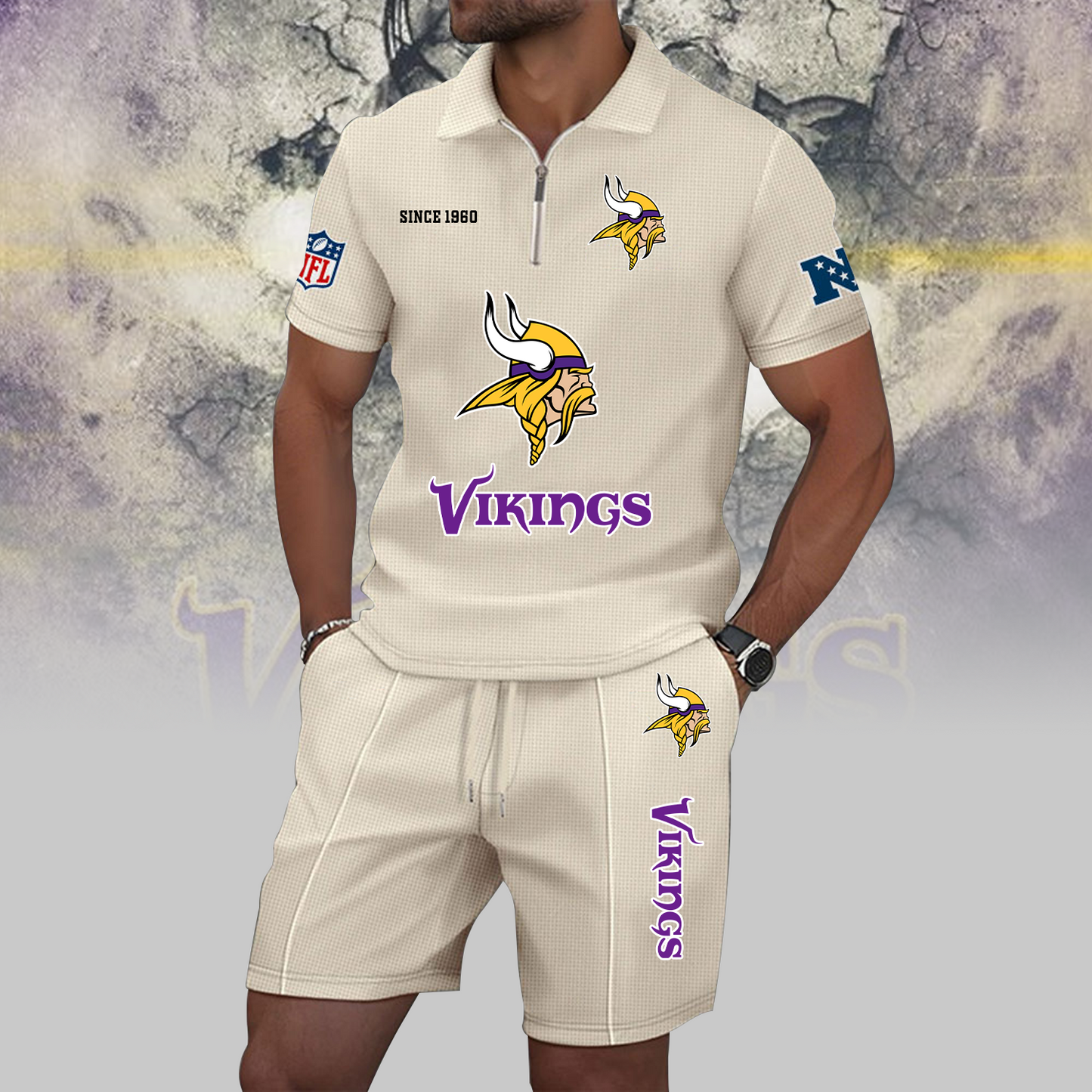MIN x NFL Zip Polo Set DATND TANTD