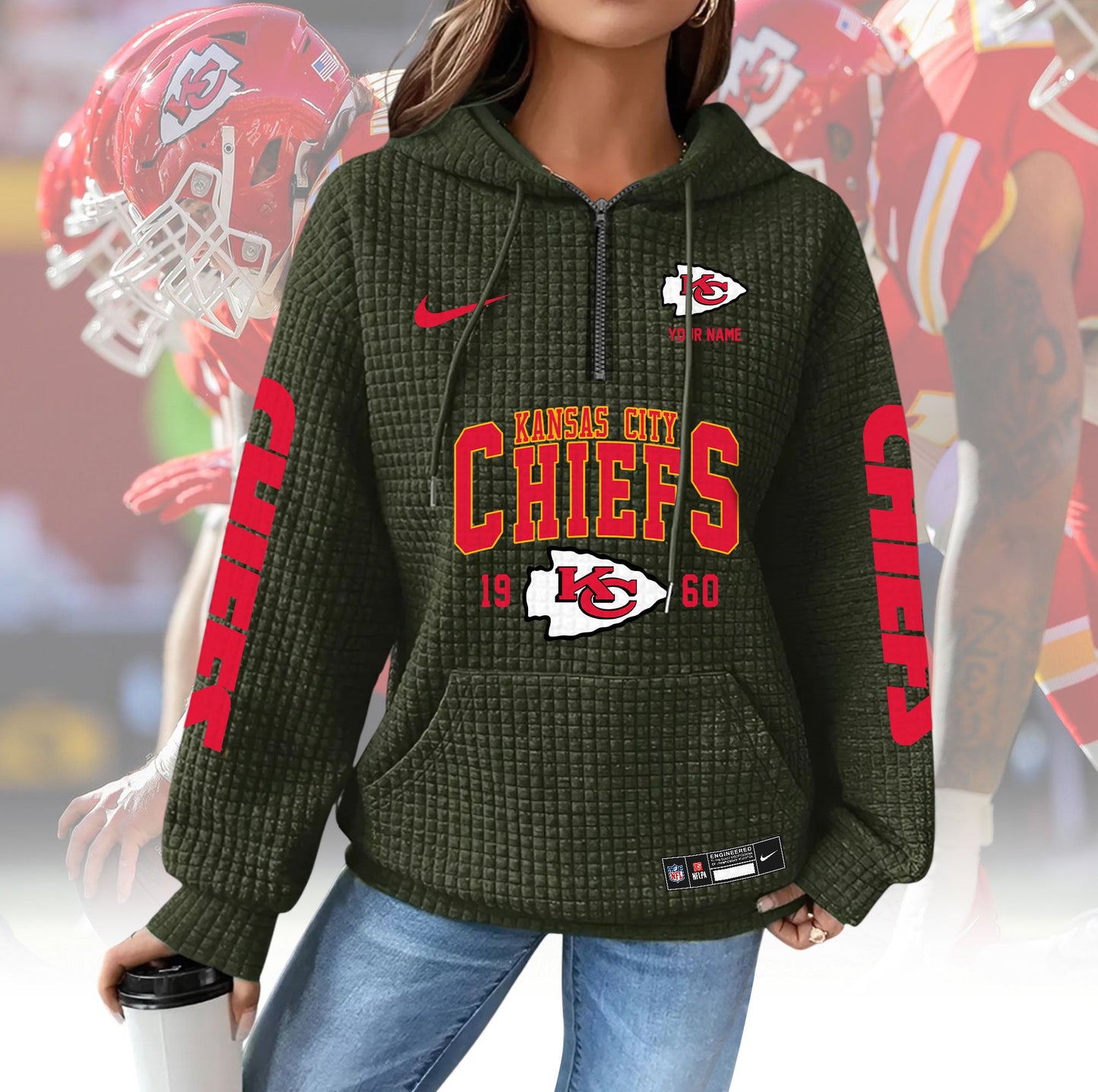 KCC Premium NFL Waffle Hoodie DDT CTND