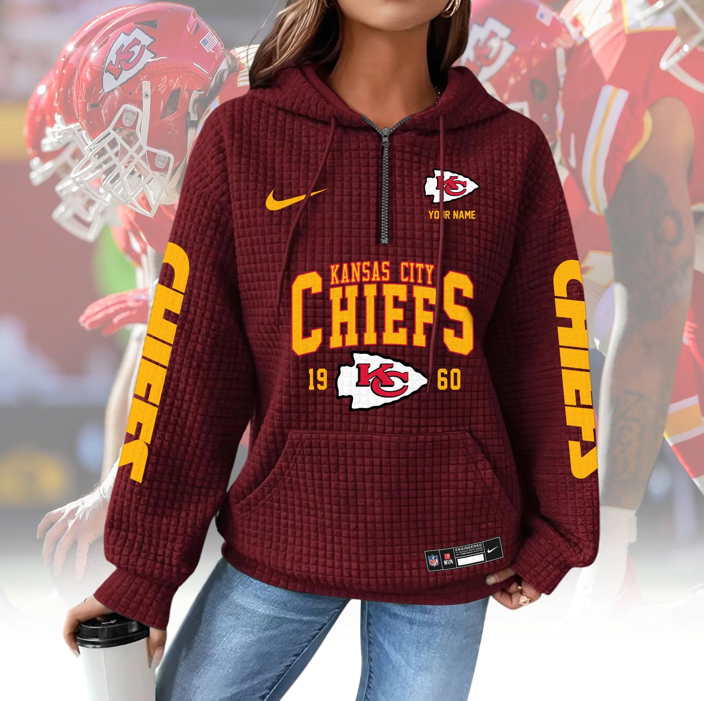 KCC Premium NFL Waffle Hoodie DDT CTND