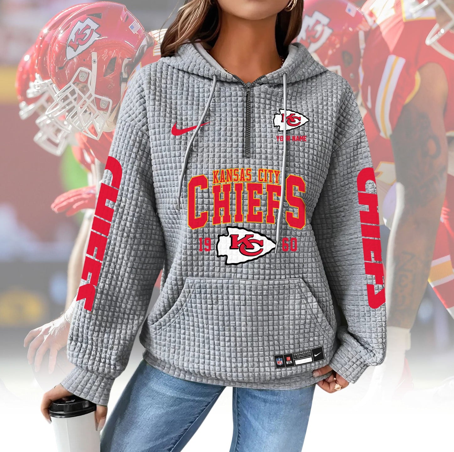 KCC Premium NFL Waffle Hoodie DDT CTND