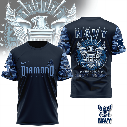 MLB AD Premium Navy 250 Years 3D Shirt DDT CTND