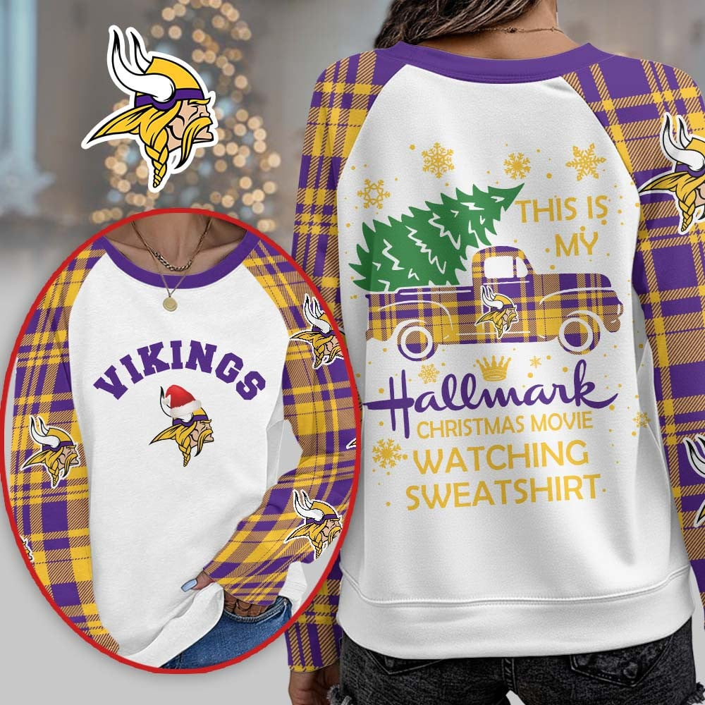 MV Premium NFL Cozy Round Neck Raglan Sleeve Sweatshirt DDT CTND