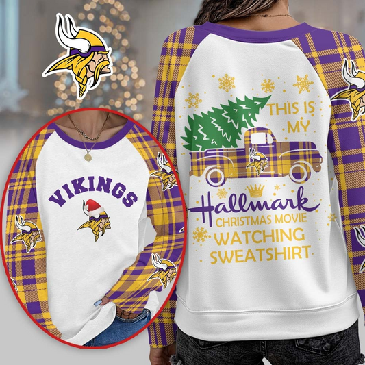 MV Premium NFL Cozy Round Neck Raglan Sleeve Sweatshirt DDT CTND