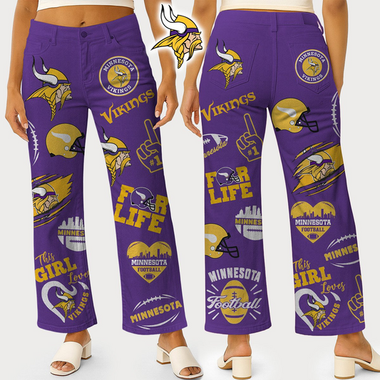 MV Premium NFL High Waisted Casual Wide Leg Pants DDT NTL