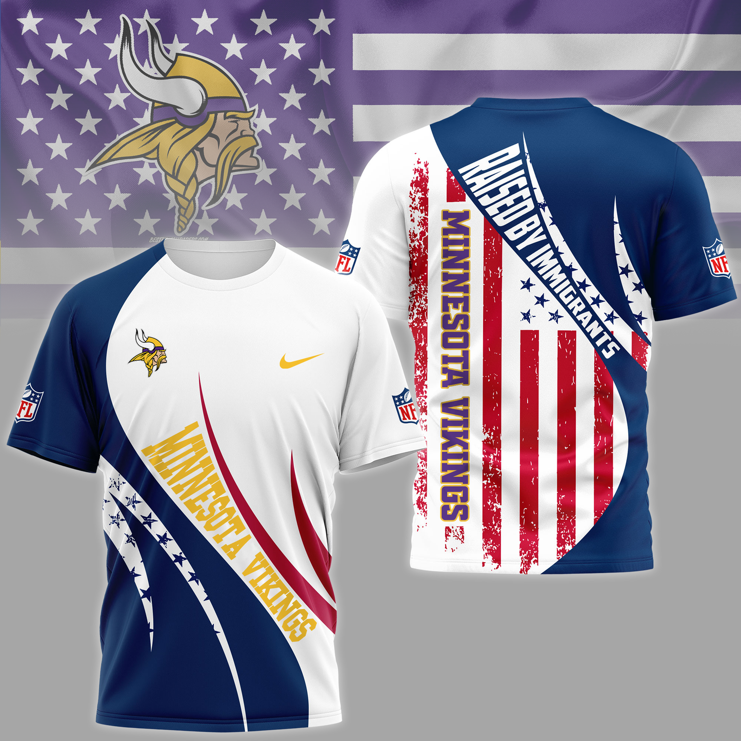 MV Premium NFL Raised By Immigrants 3D Shirt DDT NTL