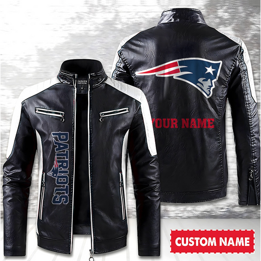 NE American Football Men Leather Jacket Custom Any Name Gifts DatND DVT