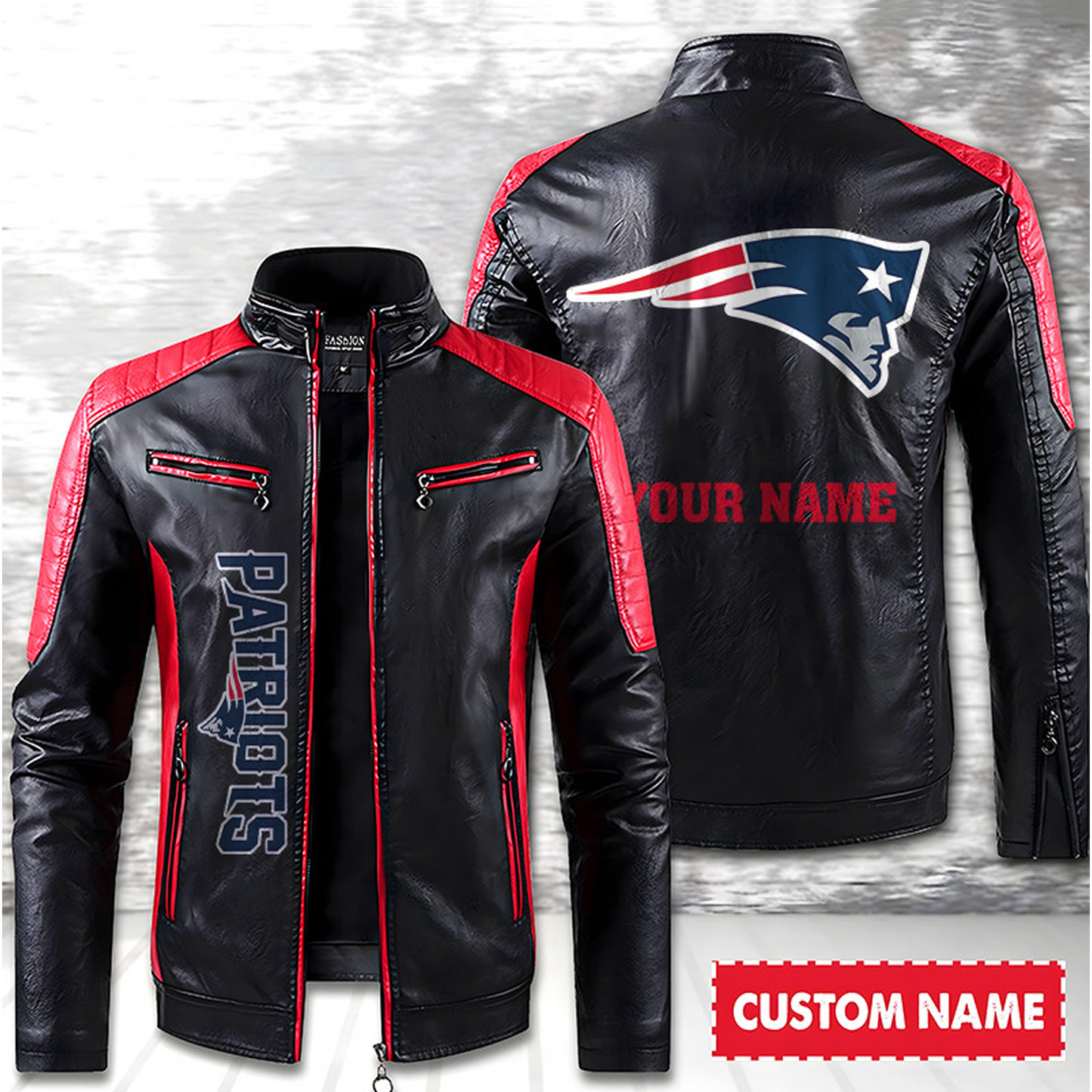 NE American Football Men Leather Jacket Custom Any Name Gifts DatND DVT