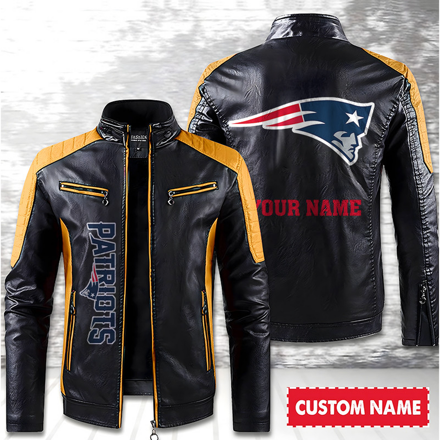 NE American Football Men Leather Jacket Custom Any Name Gifts DatND DVT