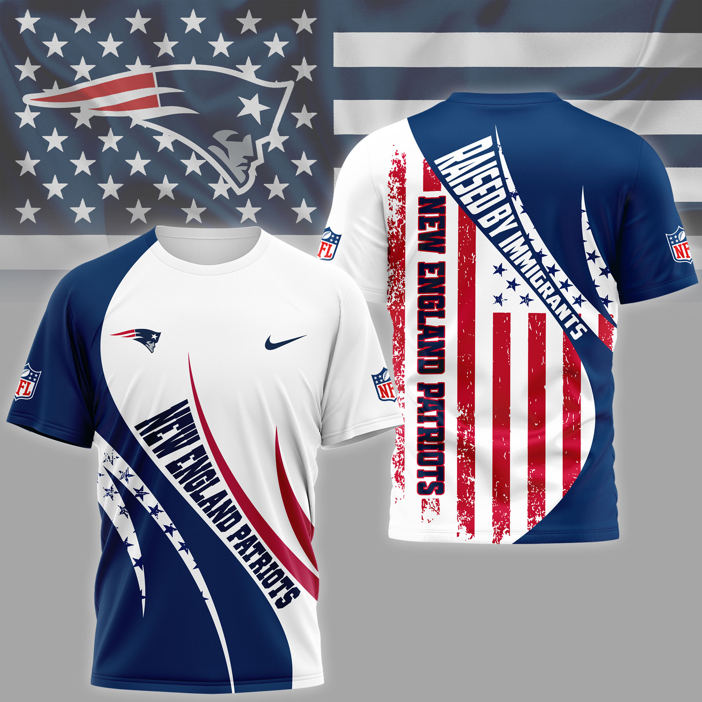 NEP Premium NFL Raised By Immigrants 3D Shirt DDT NTL