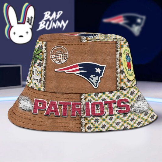 New England Patriots Premium NFL Bad Bunny Bucket Hat
