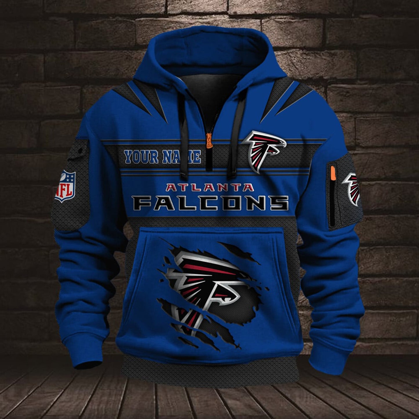 NFL ATL Half Zip Pocket Sweatshirt V1 NAK NHM