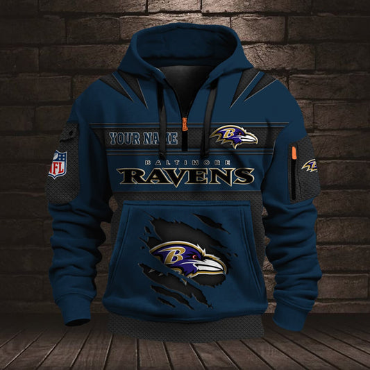 NFL BAL Half Zip Pocket Sweatshirt V1 NAK NHM
