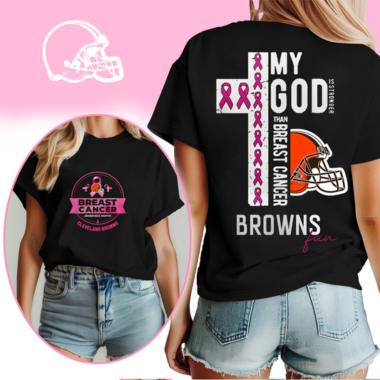 NFL CLE - Breast Cancer My God In Stronger Shirt DDT HLP