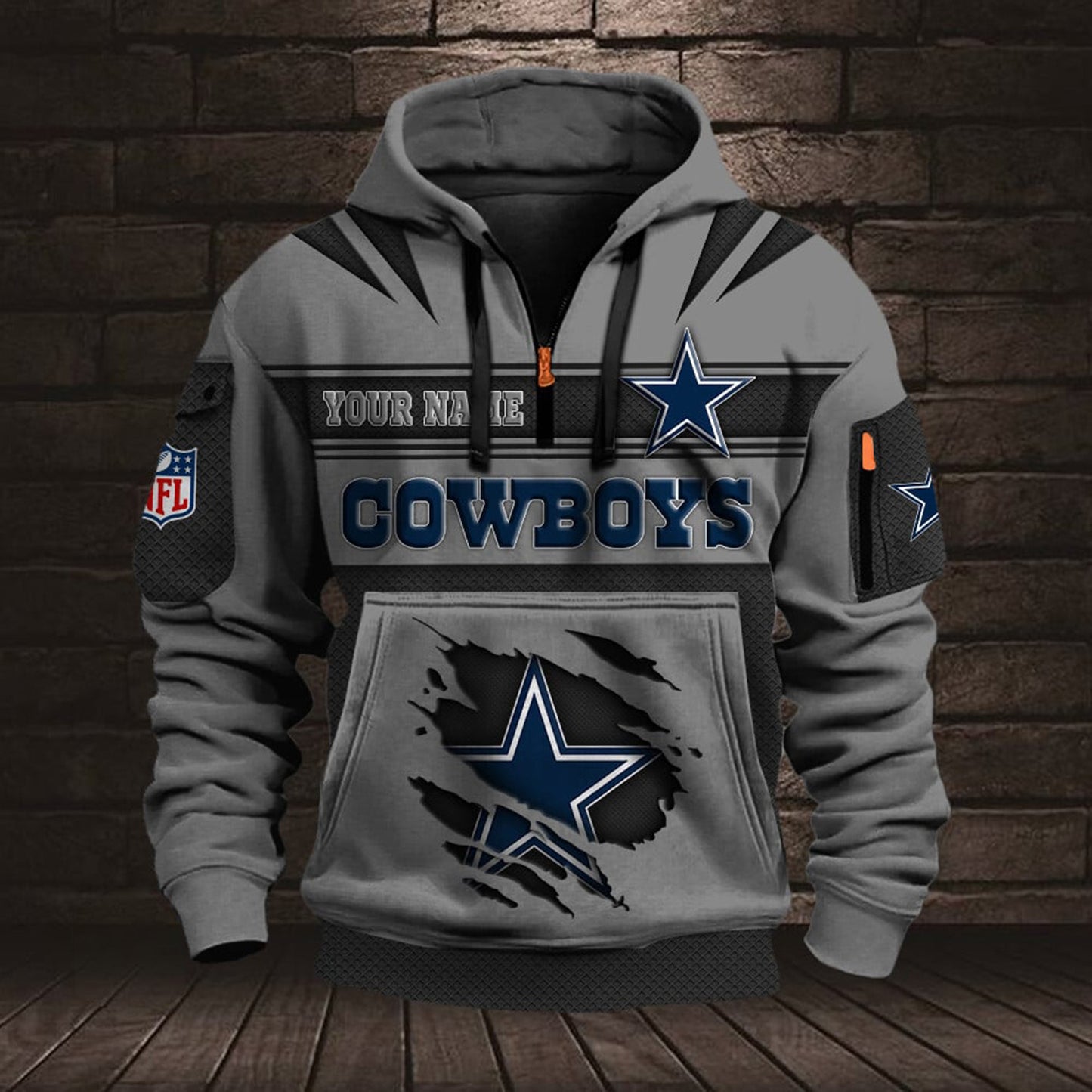 NFL DAL Half Zip Pocket Sweatshirt V1 NAK NHM