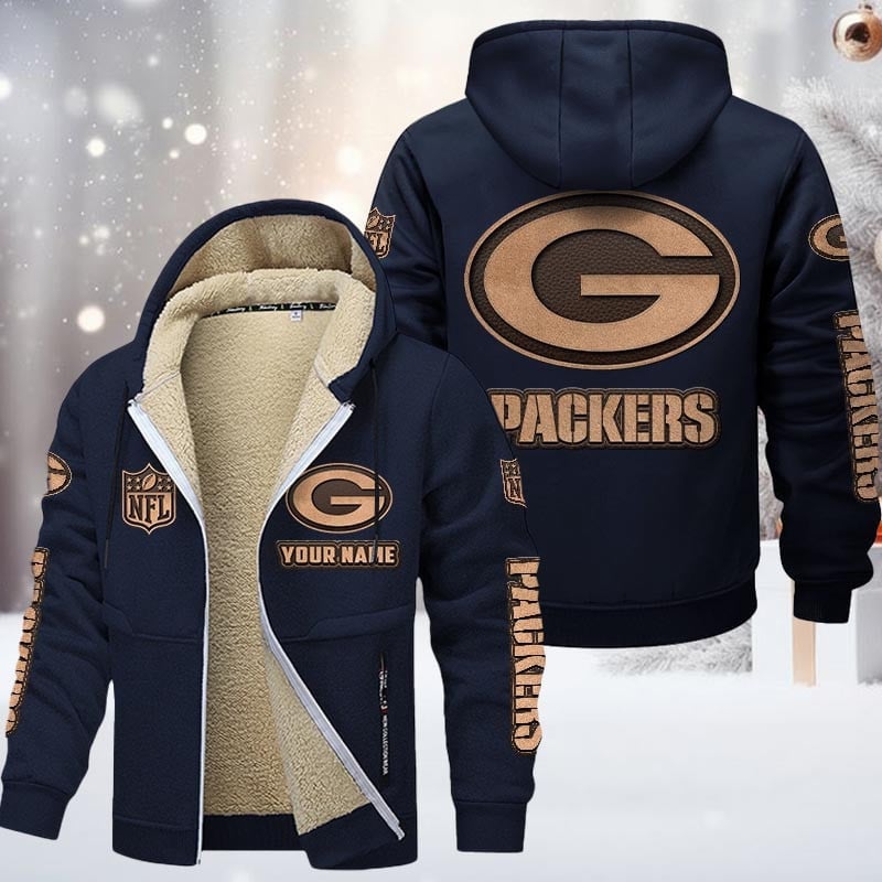 NFL GB Team Hoodie Zip Velvet Coat V1 NAK NHM