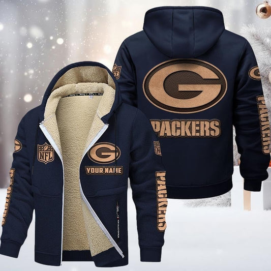 NFL GB Team Hoodie Zip Velvet Coat V1 NAK NHM