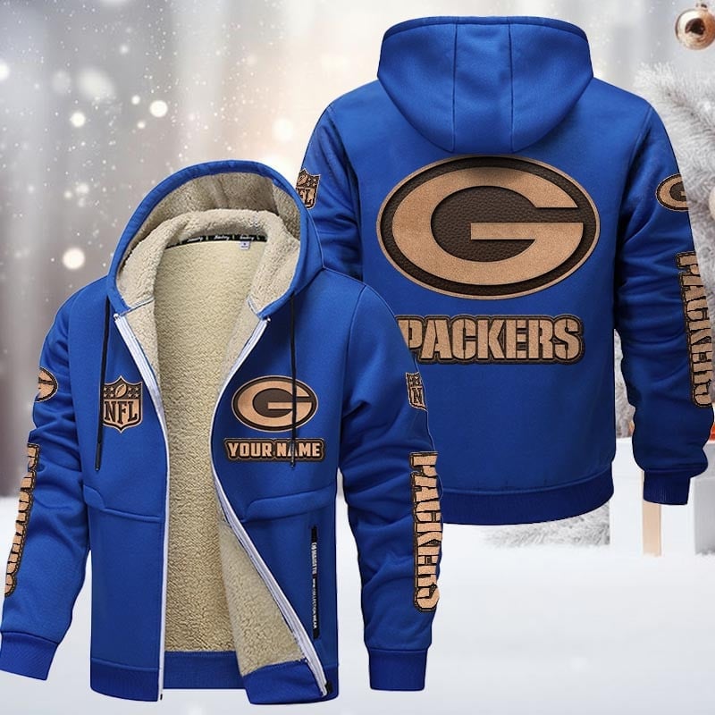 NFL GB Team Hoodie Zip Velvet Coat V1 NAK NHM