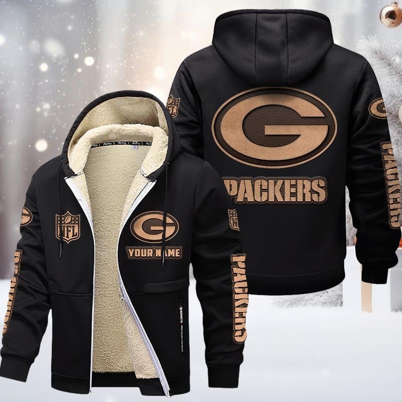NFL GB Team Hoodie Zip Velvet Coat V1 NAK NHM