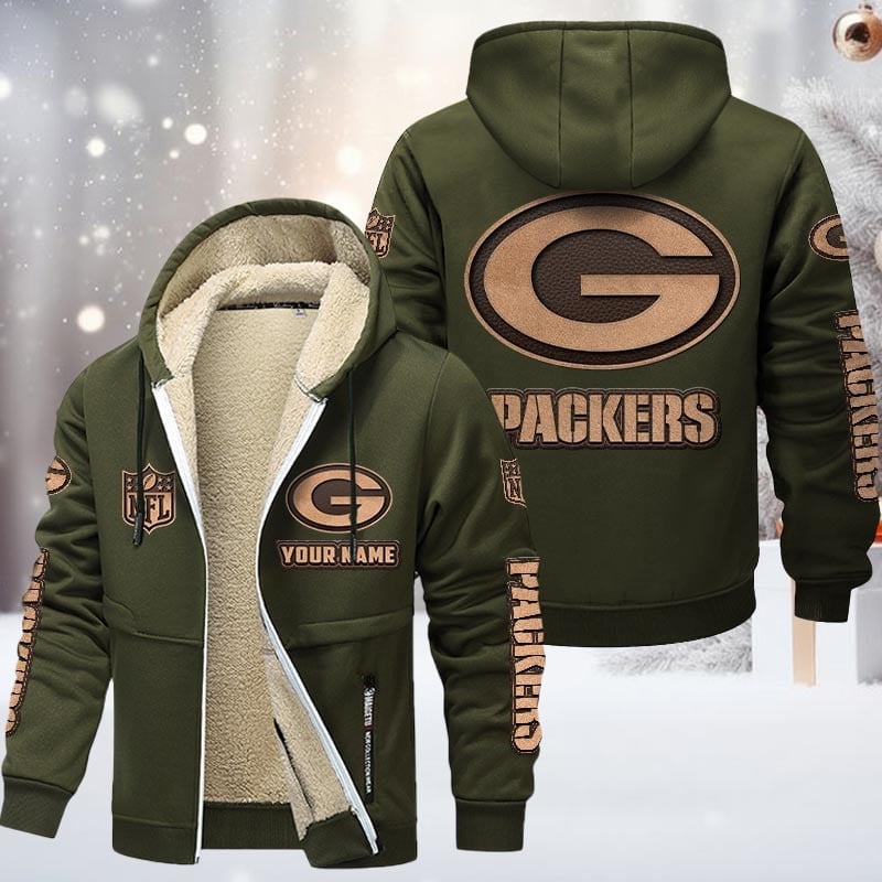 NFL GB Team Hoodie Zip Velvet Coat V1 NAK NHM