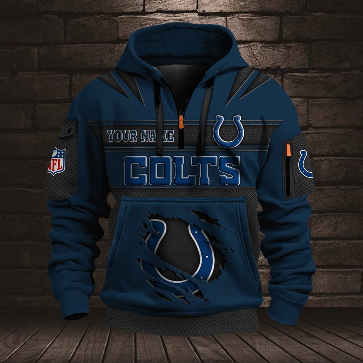 NFL IND Half Zip Pocket Sweatshirt V1 NAK NHM