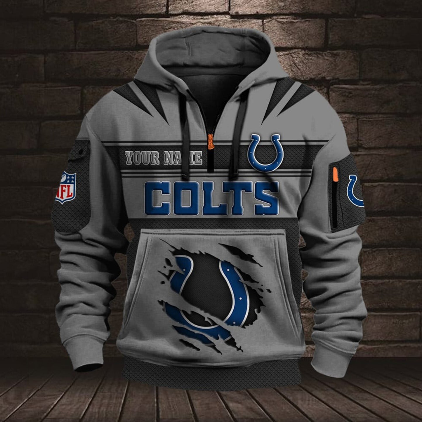 NFL IND Half Zip Pocket Sweatshirt V1 NAK NHM