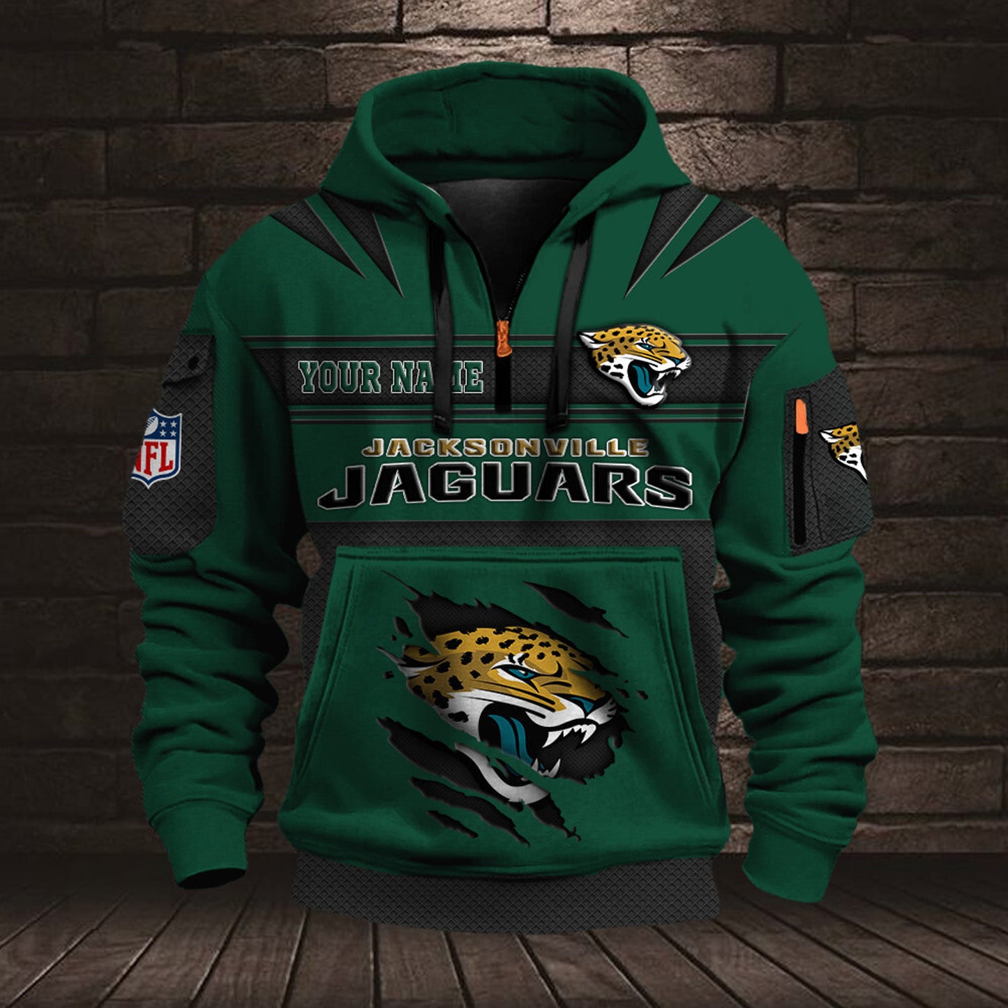 NFL JAC Half Zip Pocket Sweatshirt V1 NAK NHM