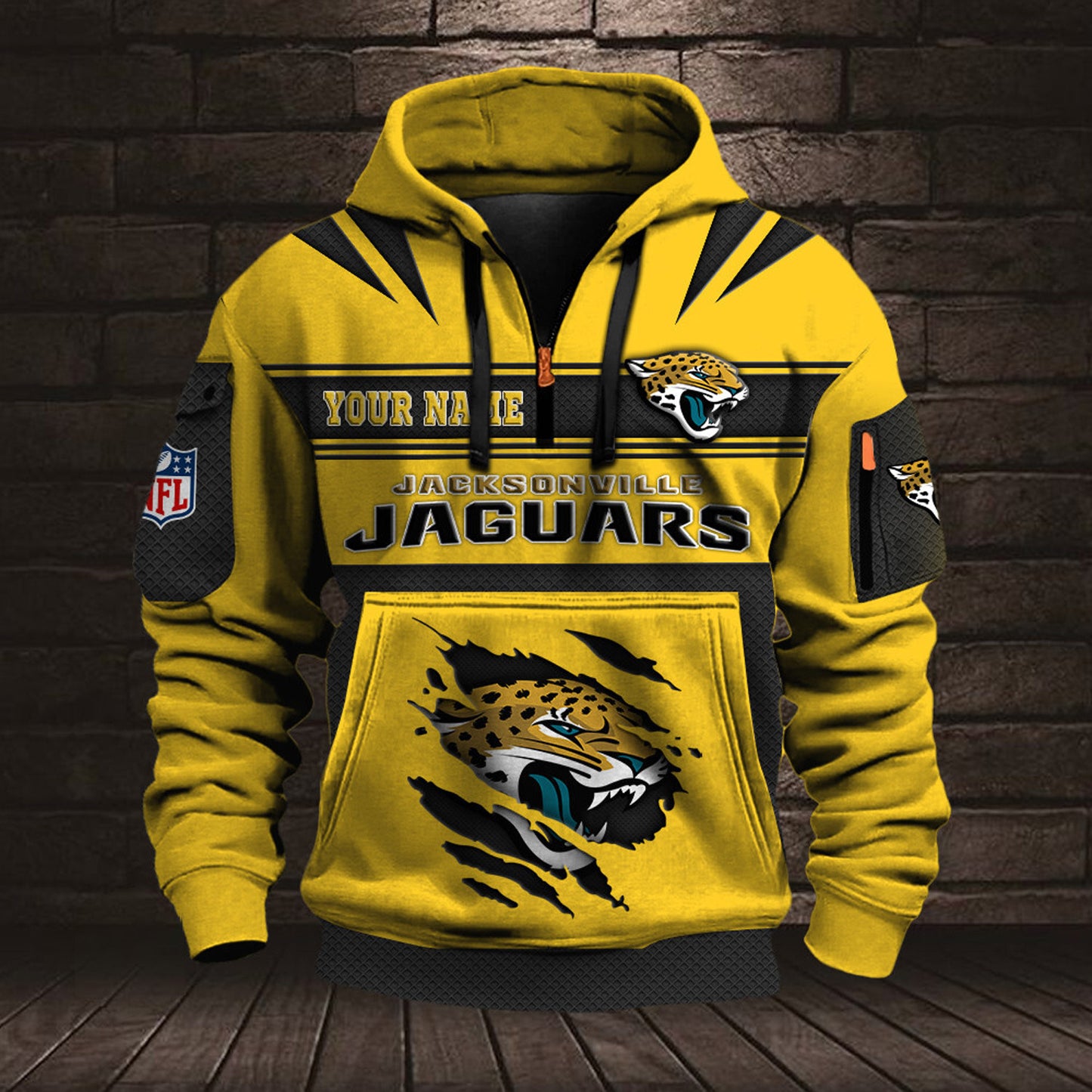 NFL JAC Half Zip Pocket Sweatshirt V1 NAK NHM