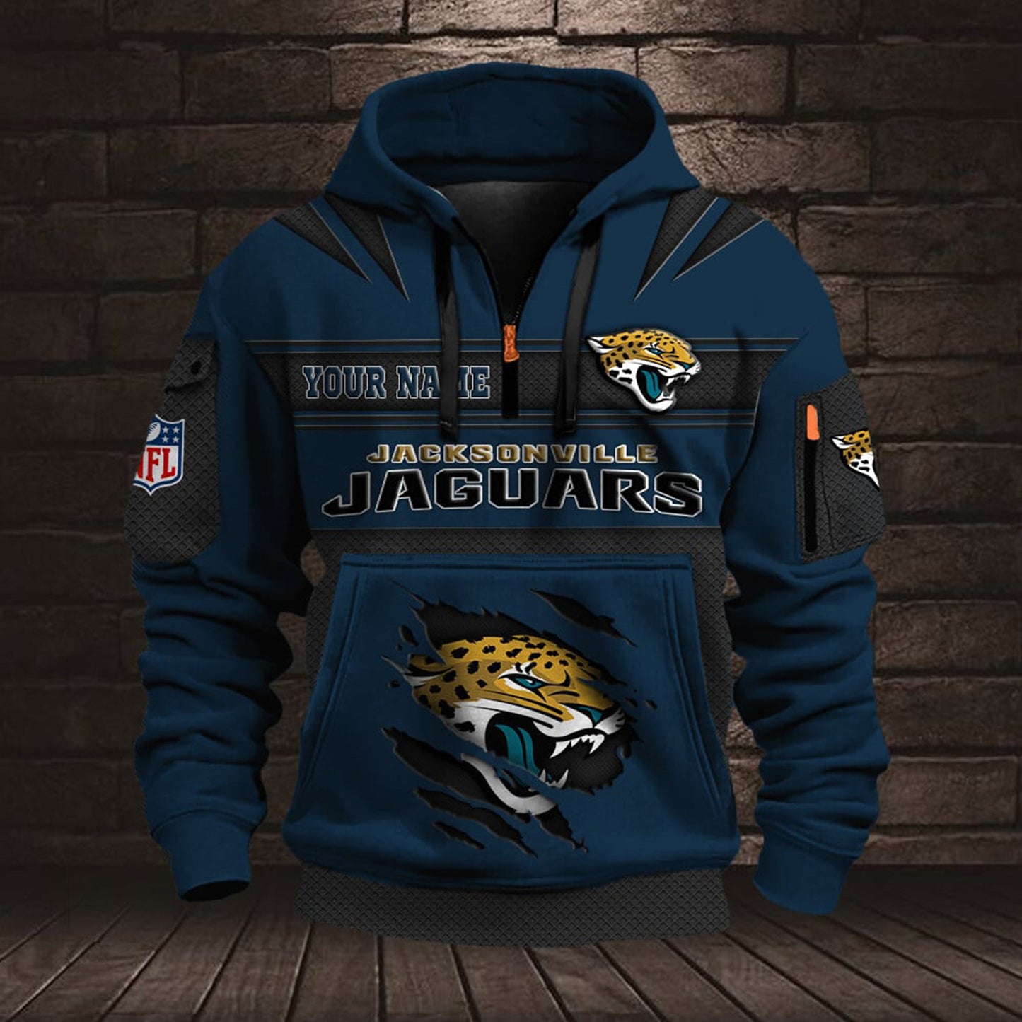 NFL JAC Half Zip Pocket Sweatshirt V1 NAK NHM