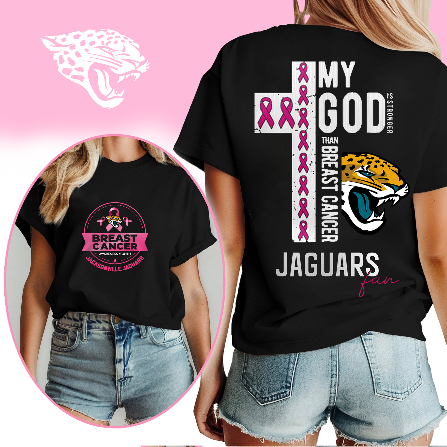 NFL JJ - Breast Cancer My God In Stronger Shirt DDT HLP