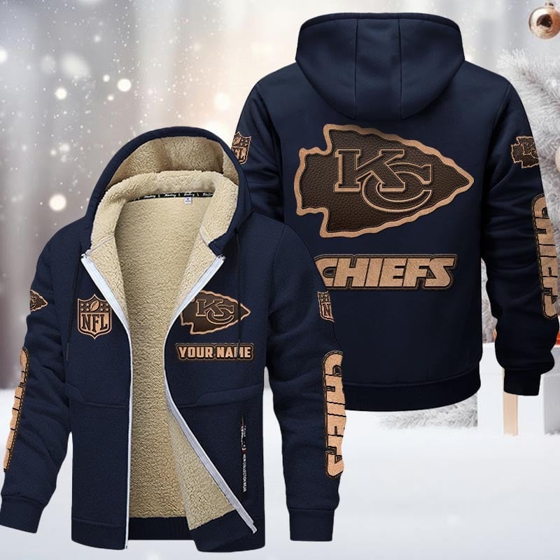 NFL KC Team Hoodie Zip Velvet Coat V1 NAK NHM