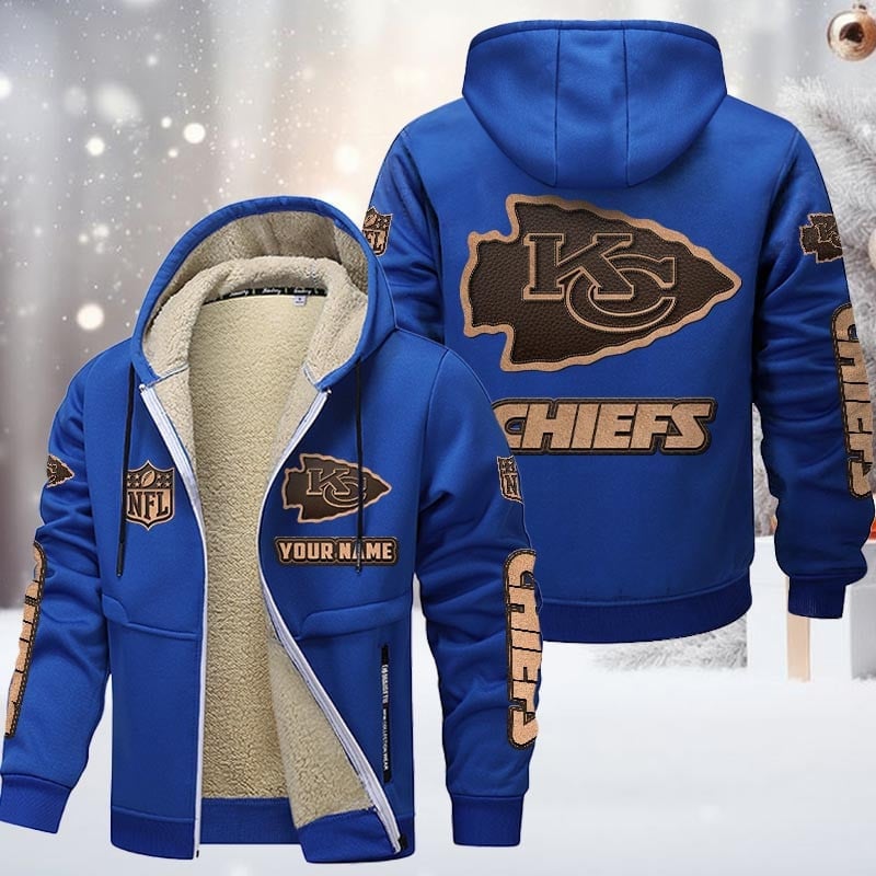 NFL KC Team Hoodie Zip Velvet Coat V1 NAK NHM